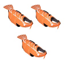 Petnine 寵物救生衣 3件組, 魚兒橘