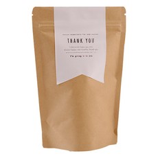 Bom91 雙面牛皮紙直立夾鏈袋 中 20入 + 白色感謝封口貼紙 中 20入, 1套