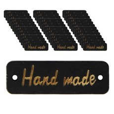 나무 핸드메이드 라벨, 검정, 40개