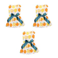April 16 寵物春夏短裙 3件組, 白色檸檬圖案, 3個