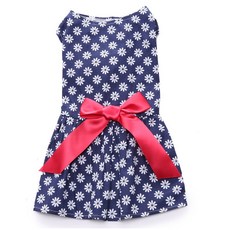 APRIL16 寵物春夏短裙, 藍色花朵圖案, 1個