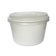 투고팩 화이트 일회용 종이용기 650cc + 반투명뚜껑 세트, 1개, 500세트