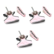 펫나인 반려동물 플라워 하네스세트 L, 핑크, 3세트