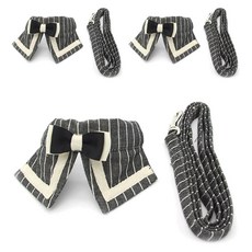 펫나인 반려동물 나비스트라이프 목줄세트 L, 블랙, 3세트