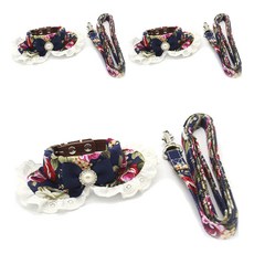 펫나인 반려동물 나비플라워 목줄세트 S, 네이비, 3세트