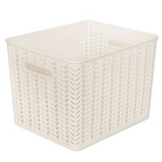 SNAZZY 人字紋收納籃 7號 開放式 32.5L, 白色, 1個