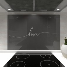 Wellroom 廚房藝術板 廚房床單 Love Charcoal Grey, 1個
