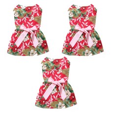 에어프릴16 반려동물 스프링섬머 스커트 3p, 레드플라워무늬