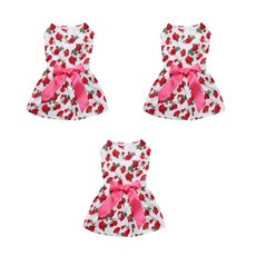 에어프릴16 반려동물 스프링섬머 스커트 3p, 화이트장미무늬