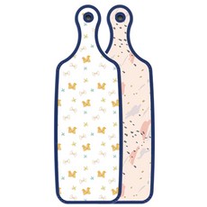 Roem Design藍色版雙面餐盤砧板 圖案款, 緞帶, 1個