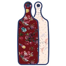 Roem Design 藍色版 雙面料理砧板 圖案, 紫色花卉圖案, 1個