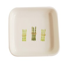 모이내츄럴 사각찬기 10cm, 야채패턴(아스파라거스), 1개