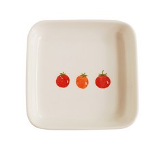 모이내츄럴 사각찬기 10cm, 야채패턴(토마토), 1개