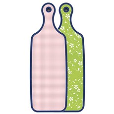 Loem 藍色版上菜板 線條花卉綠, 煙燻格紋, 1個