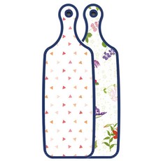 Loem 藍色版 盛盤砧板 山茶花, 杏黃色三角形圖案, 1個