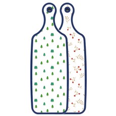 Roem Design 藍色版 雙面上菜砧板 長短色花荵, 松樹藝術圖, 1個