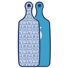 Roem Design 藍色版 雙面上菜砧板 魚藍色, 藍色磚紋, 1個