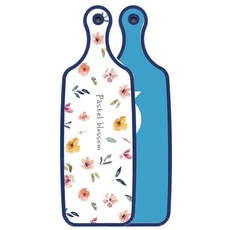 Loem 藍色版 上菜砧板 魚藍色, 粉彩花朵圖案, 1個