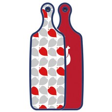 로엠디자인 블루에디션 양면 서빙 도마 미트레드, 레드그레이낙옆, 1개