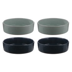 圓柱陶瓷碗綠*2+藍*2, 混色, 4件