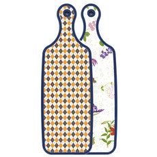 Loem Blue Edition 山茶花圖案砧板, 英倫黃色格紋, 1個