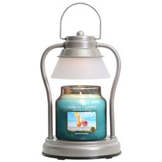 BLUE OCEAN MINERALS 融蠟燈 M號 銀色 15*29cm+香氛蠟燭 M號 1000g, 巴哈馬微風