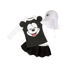 GOING KIDS 女童長袖泳裝+短裙+泳帽組