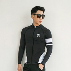 TUBE TREE 男士拉鍊防磨上衣 A226, 黑色