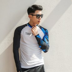 FUNHAN COUPLE 男士防曬泳衣 A208, 白色的