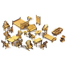 GT Global 迷你家具立體拼圖組 1 FS-01, 1套, 混合色