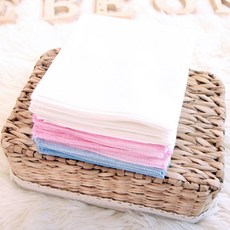 BeBeOne 無螢光棉紗手帕 粉色10入+藍色10入+白色10入