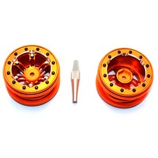 GPM ALUMINIUM 6 POLES SIMULATION WHEELS IN SILVER EDGE FOR 1.9" TIRE WITH HEX TOOL 1PR세트, OR, 1세트