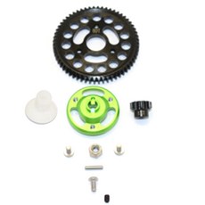 GPM RC5606 ALUMINIUM SPUR GEAR ADAPTER + STEEL GEAR 60T & 13T, G, 1세트
