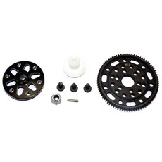 GPM STEEL #45 SPUR GEAR 48 PITCH 81T + ALUMINIUM SPUR GEAR ADAPTER, BK, 1세트