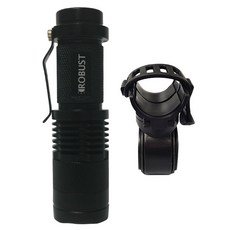 ROBUST Q5 Mini Zoom AA 電池專用自行車燈 + 夾子座, 黑色的, 1套