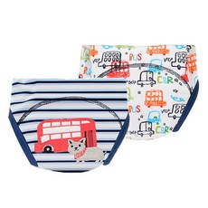 JOYMULTI 如廁訓練棉質內褲 2件組, A款巴士(海軍藍), 1組