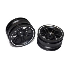 GPM鋁製前+後6孔輪框 銀色邊框 1pr, BK, 1套