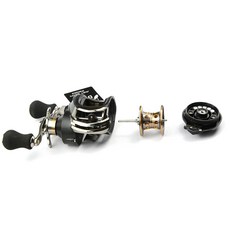 DMK Predator水滴捲軸竿 右手把, DM120L/RA-C2, 黑色+銀色