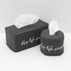 Houmming 英文印花衛生紙套, 炭灰色