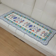 순면 워싱 주방매트 겸 쇼파매트, 컬러피쉬