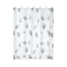 마켓감성 블랙 리프 샤워커튼 150 x 180 cm, 1개, 블랙계열