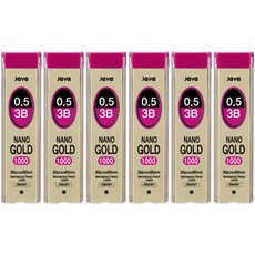 자바펜 나노골드 1000 샤프심 3B, 0.5mm, 6개