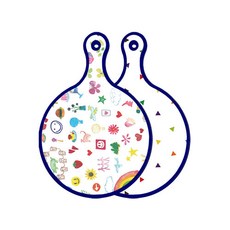 ROEM DESIGN 藍色版雙面圓形上菜砧板 水彩藝術夾, 三角點, 1個