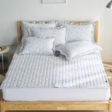 reona 荷葉邊泡泡紗薄床墊, 粉色