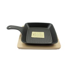 unknown 單柄鑄鐵烤盤 XL號, 21.5*21.5cm, 1個