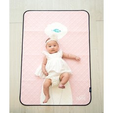 오브엔 실리콘 유아방수 패드요, 핑크베어, 1개