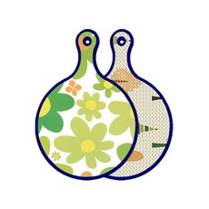 Roem Design Blue Edition 雙面圓形上菜砧板 floral 迎春花, 森林圖案2, 1個