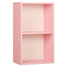 하우디가구 칸높은 칼라박스 책장, 핑크, 2단