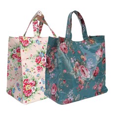 Funique 排水野餐包方形L 2件套粉色花朵+綠色玫瑰, 1套