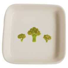 모이내츄럴 사각찬기 10cm, 야채패턴(브로콜리), 1개
